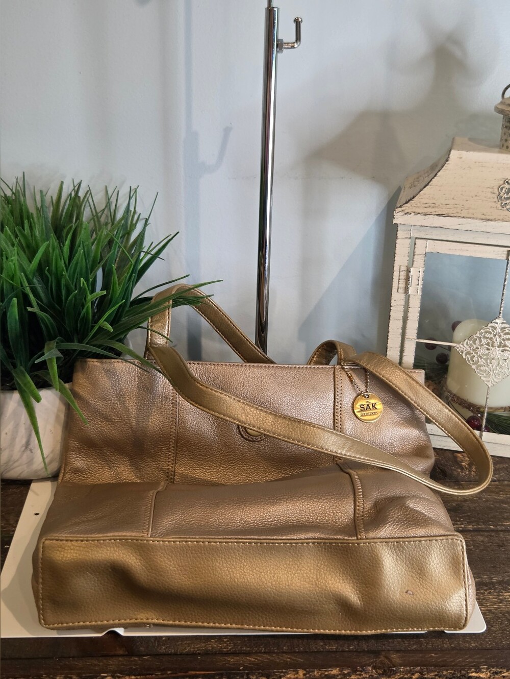 The Sak Metallic Gold Leather Tote Bag - Picture 5 of 16